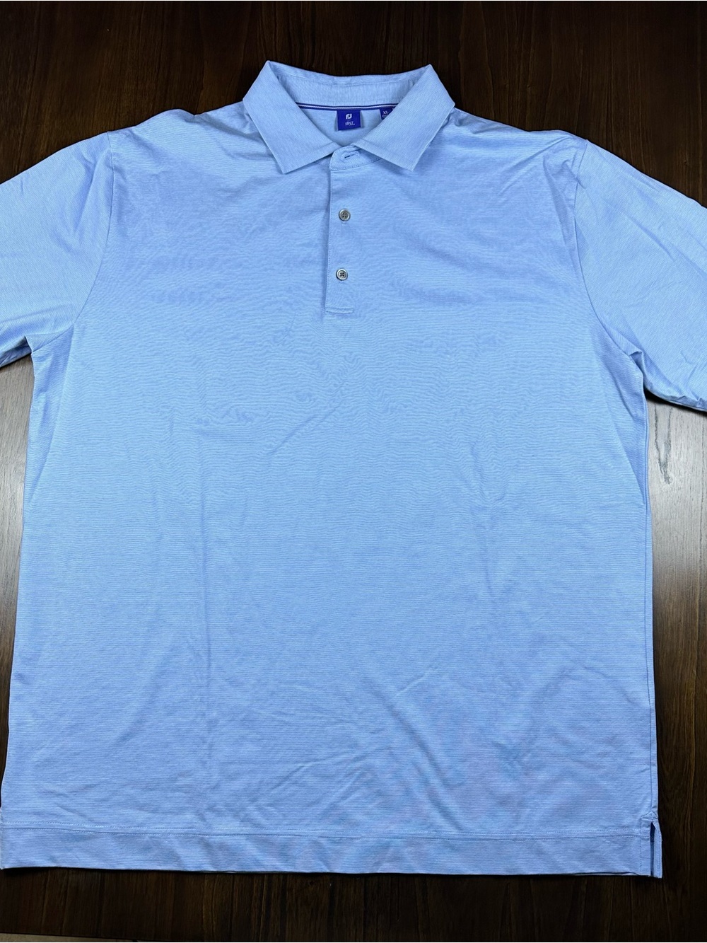 FJ FootJoy Men Size XL Athletic Performance Blue Polo Blue Short Sleeve